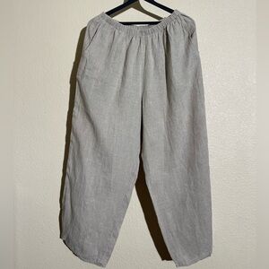 Flax Light Gray Wide Leg Pants